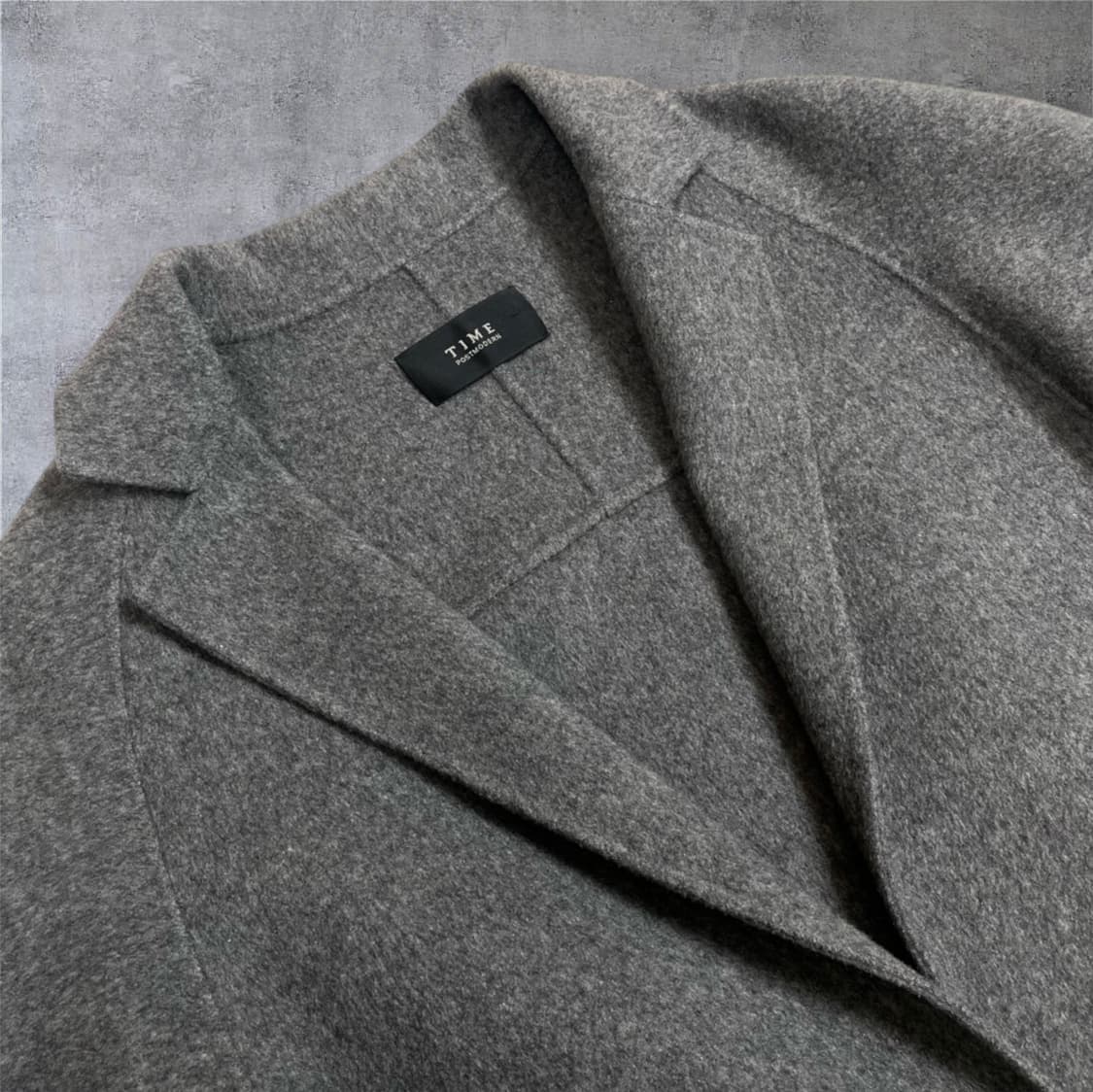 타임 TIME 그레이 캐시미어 블렌드 오픈형 롱 코트 82-94-160 상품이미지3