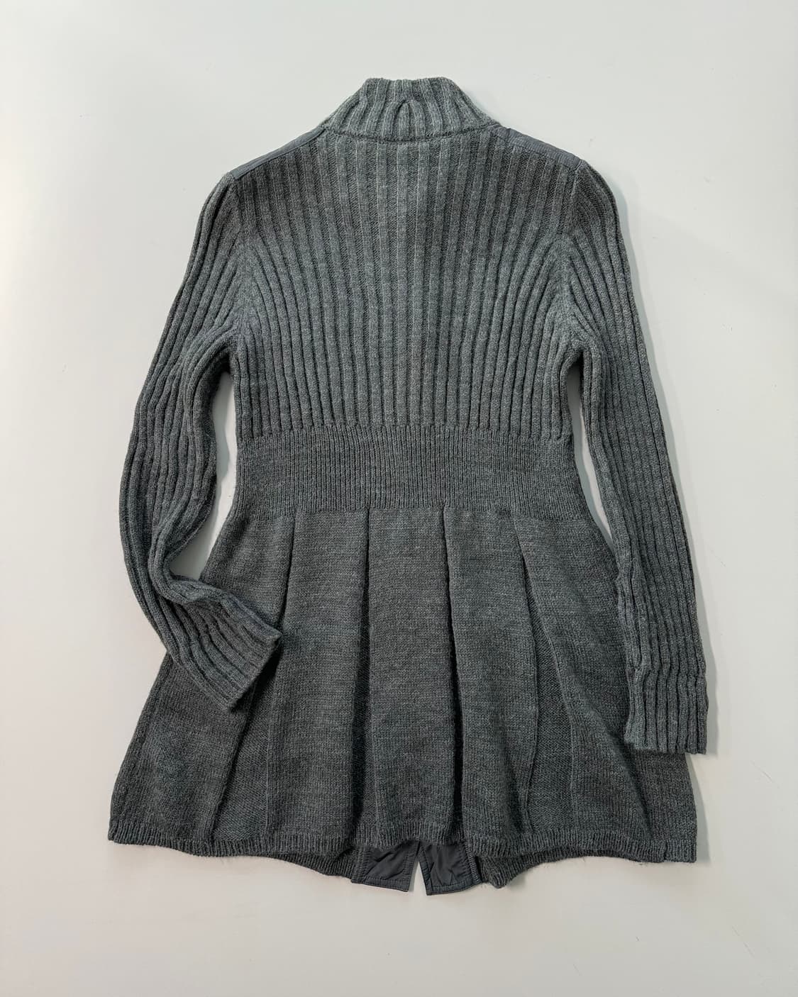 울 블렌디드 퀄트 디테일 셔링 롱 가디건 상품이미지10