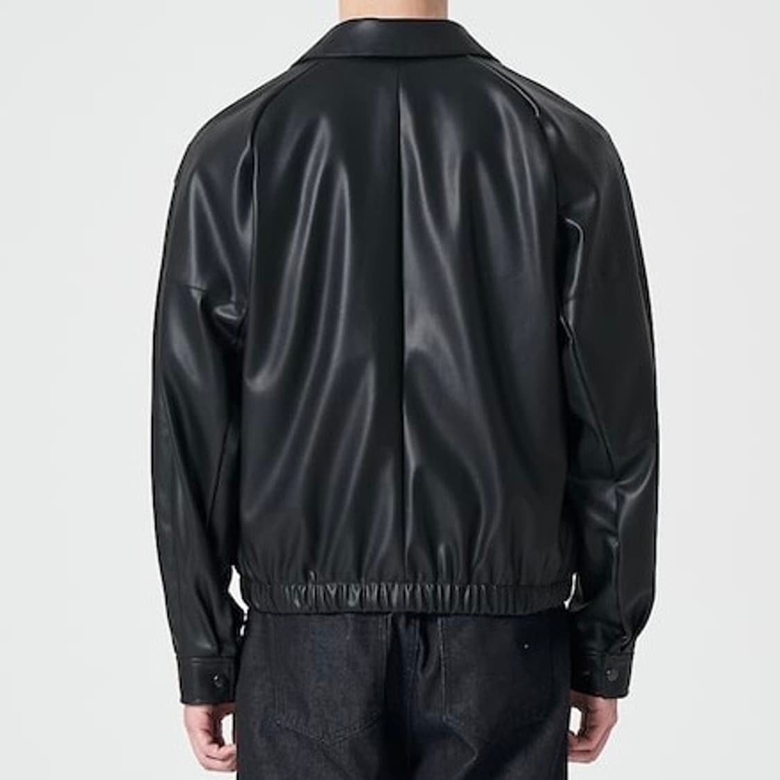 에잇세컨즈 페이크 레더 숏 블루종 자켓 2XL 상품이미지5