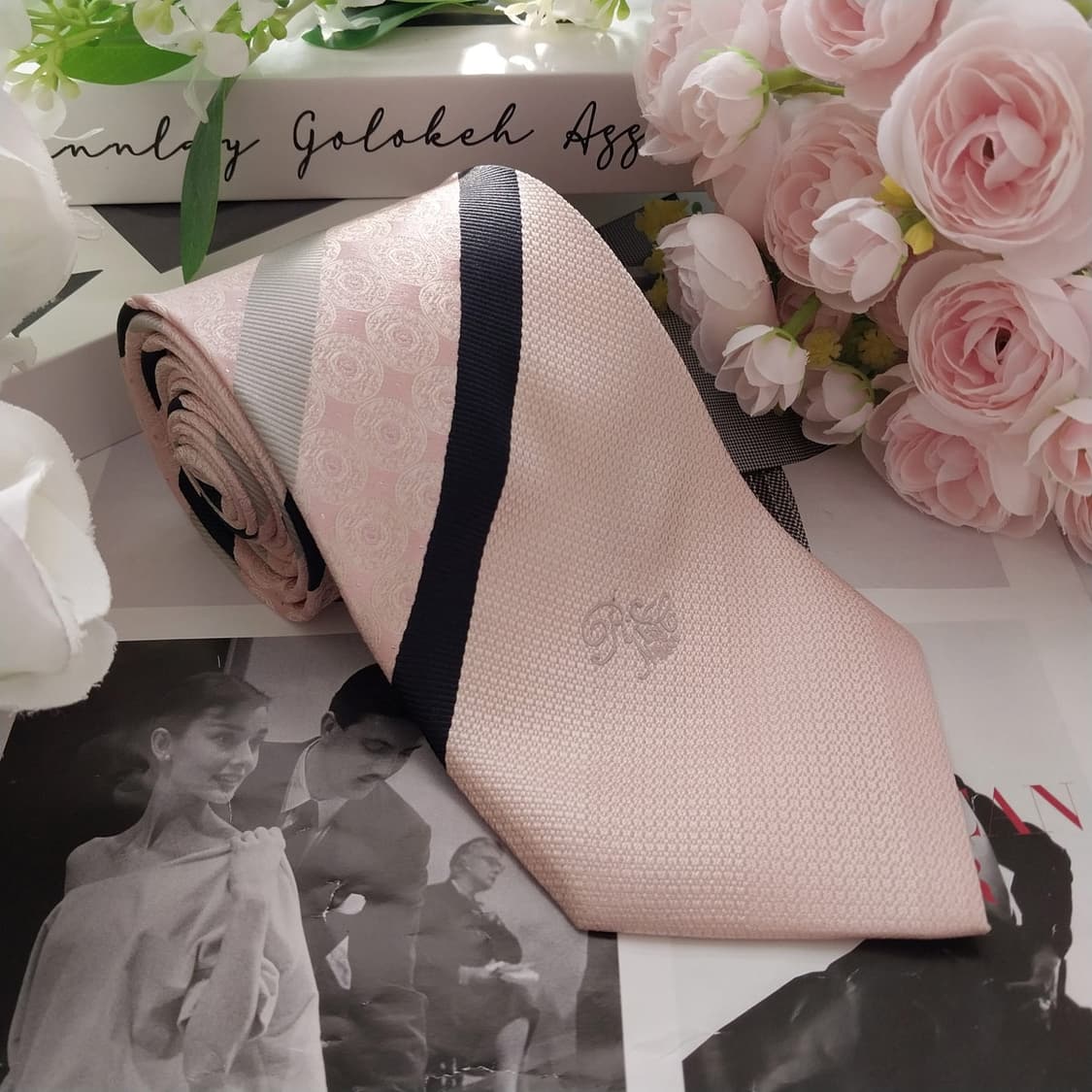 니나리치 실크 스트라이프 패턴 넥타이 9.2cm A+등급 K1946 상품이미지3