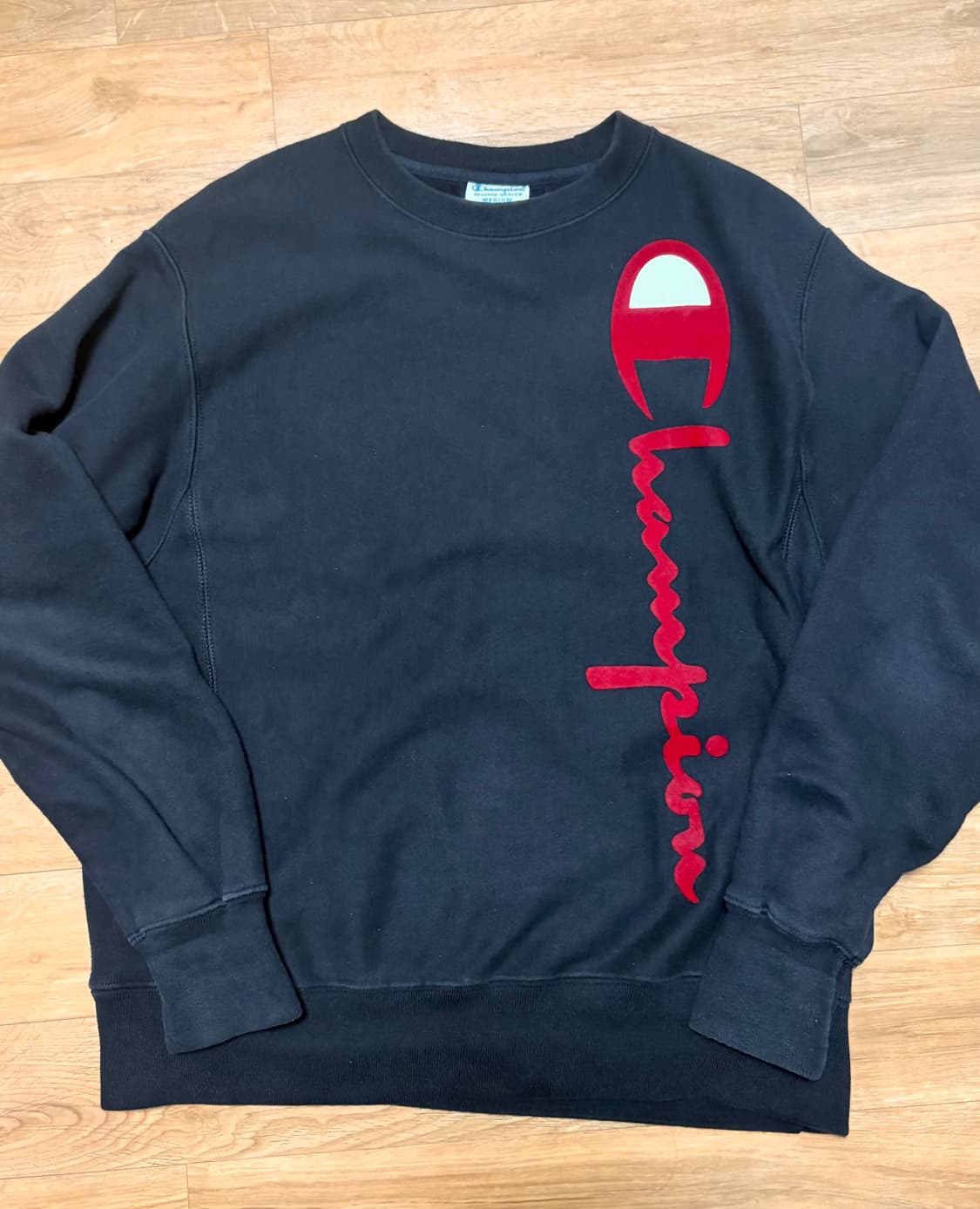 챔피온 빅로고 맨투맨 블랙 상품이미지2