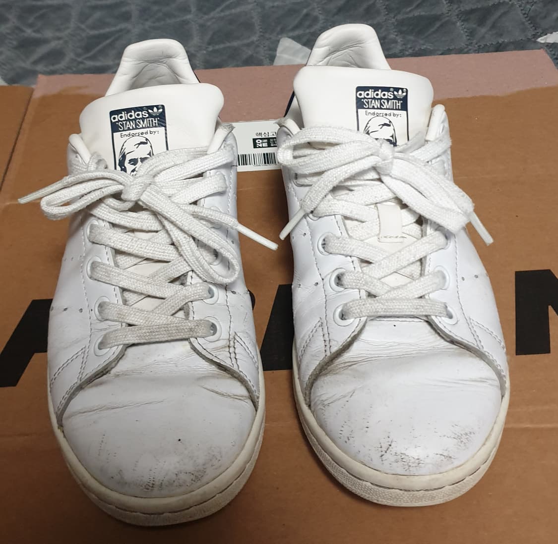 아디다스 스탠스미스 코어 스니커즈 화이트 다크블루 (230) 상품이미지3