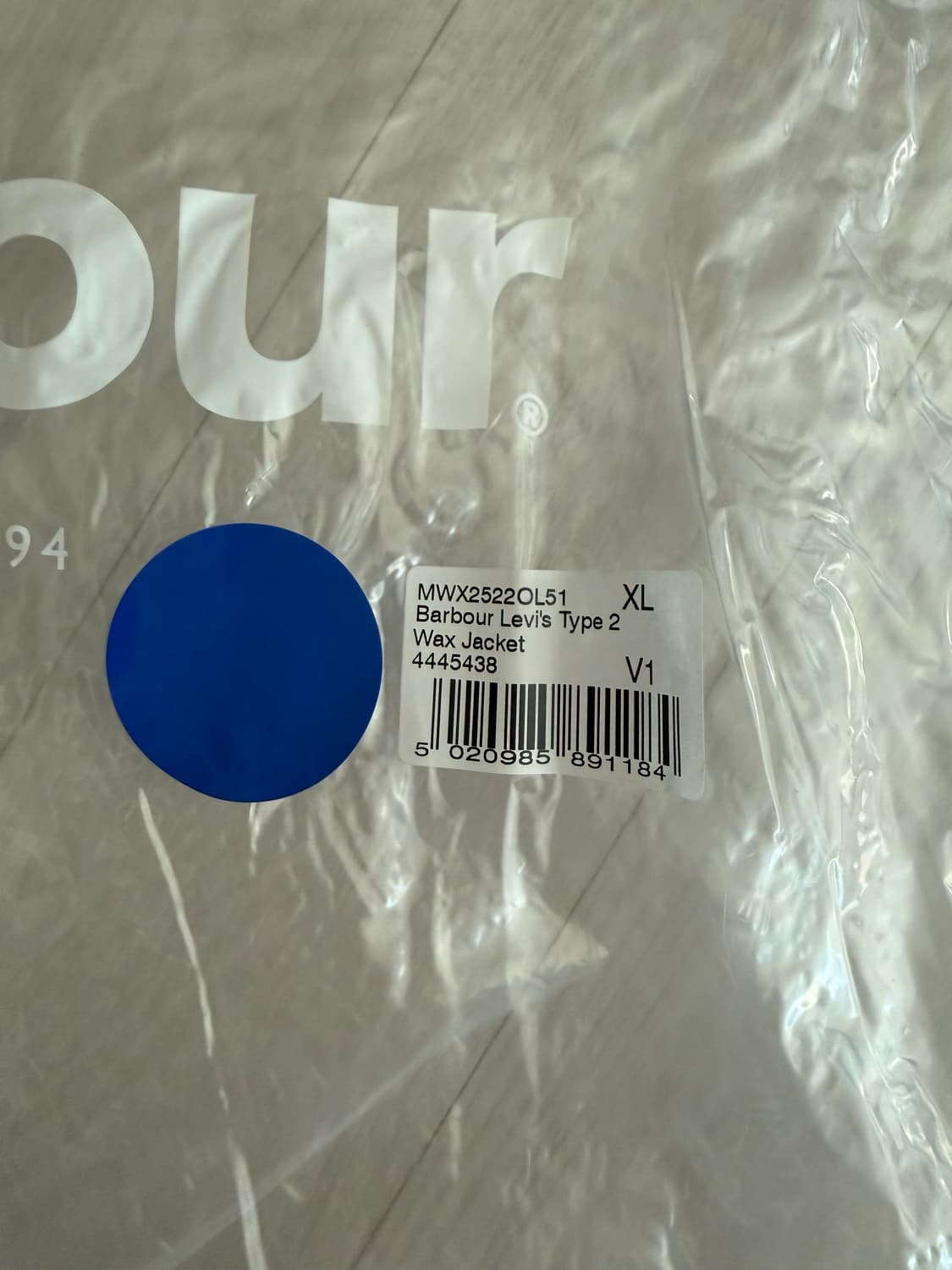 새상품) barbour x levis type2  XL 상품이미지5