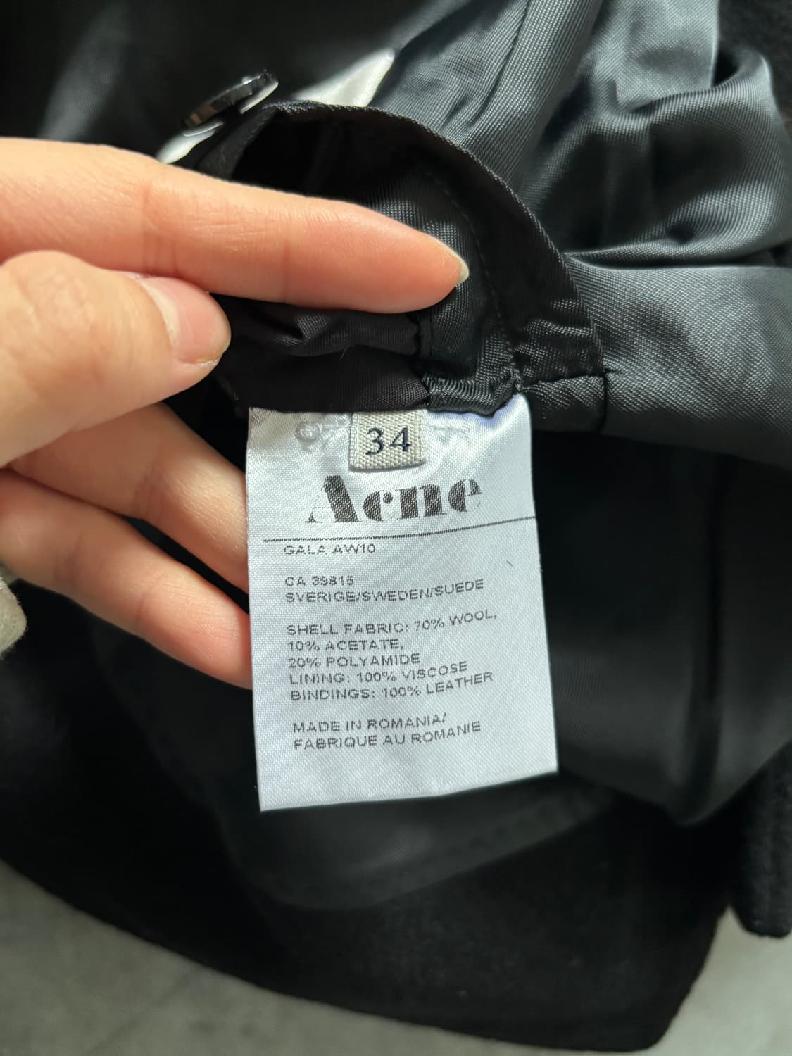 Acne Studios 아크네 블랙 울 레더 가디건 상품이미지6