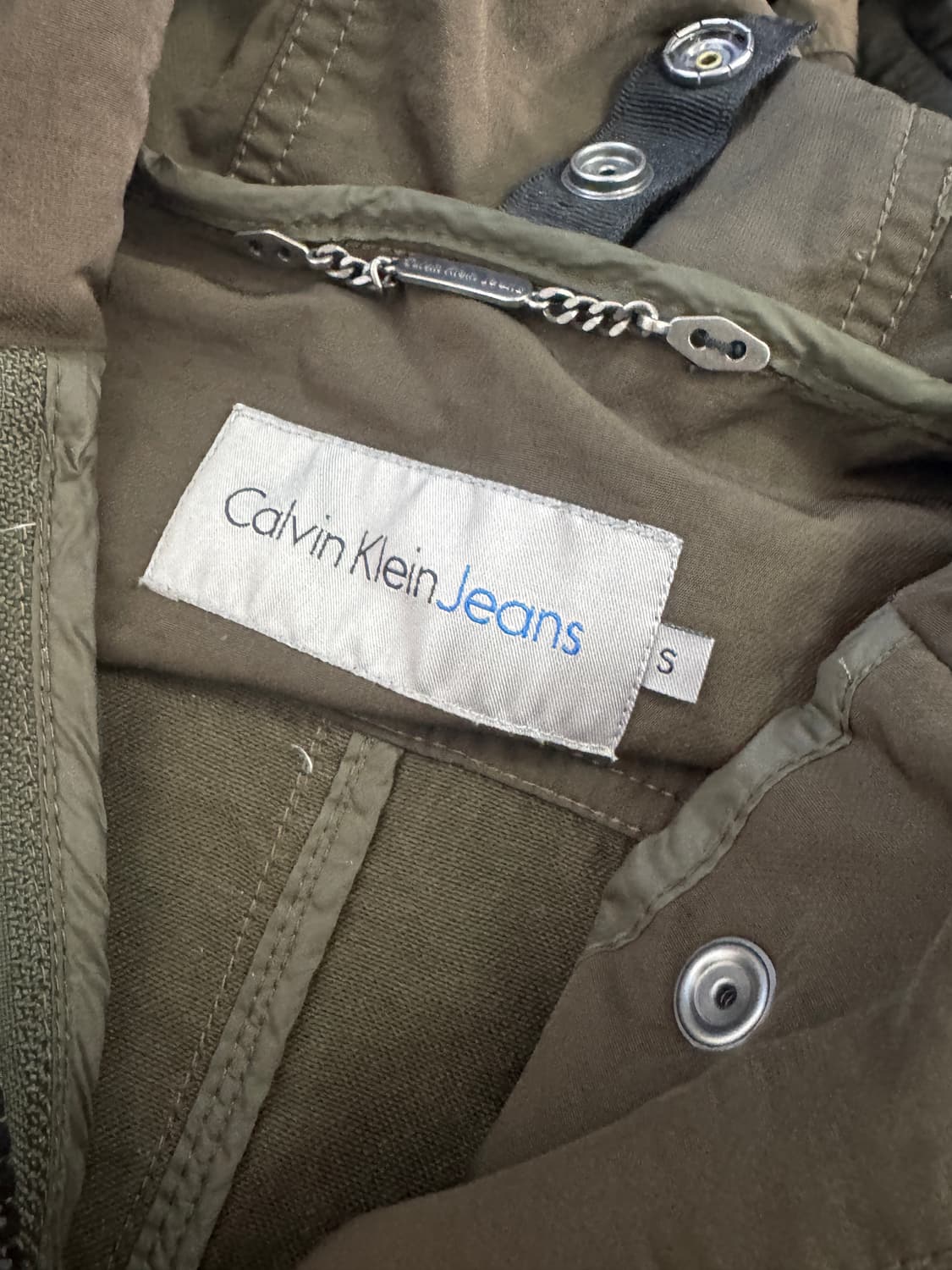 희귀!! 여성 캘빈클라인 미들 스트링 야상 후드 자켓 S 상품이미지3