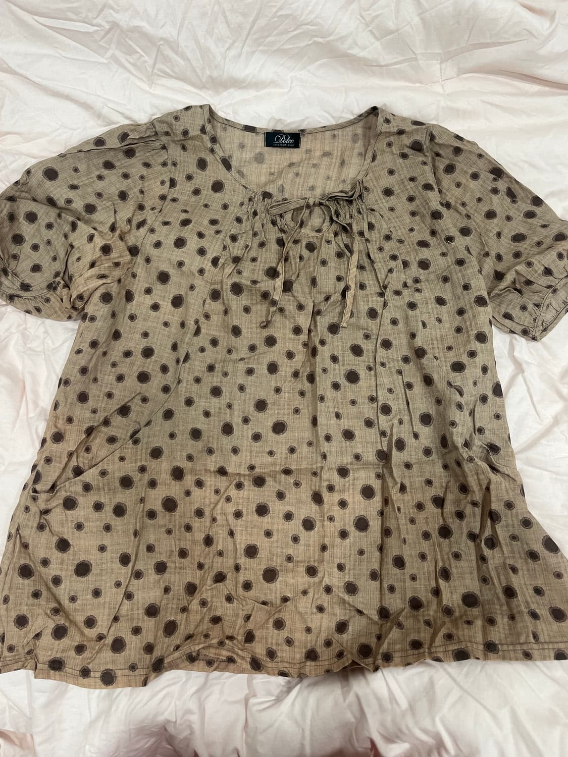 모리걸 브라운 도트 블라우스 상품이미지1