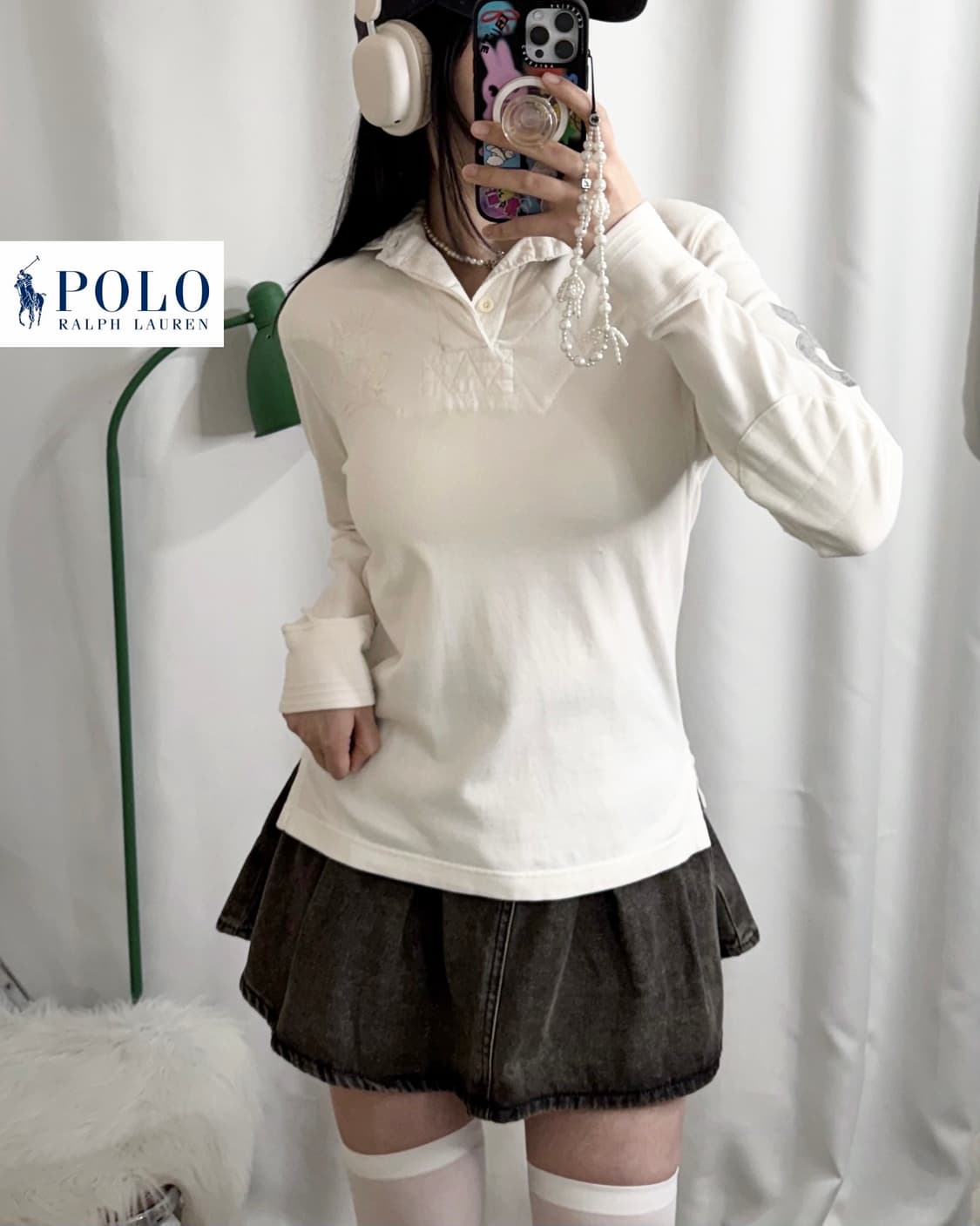 폴로 랄프로렌 화이트 카라 티셔츠 상품이미지1