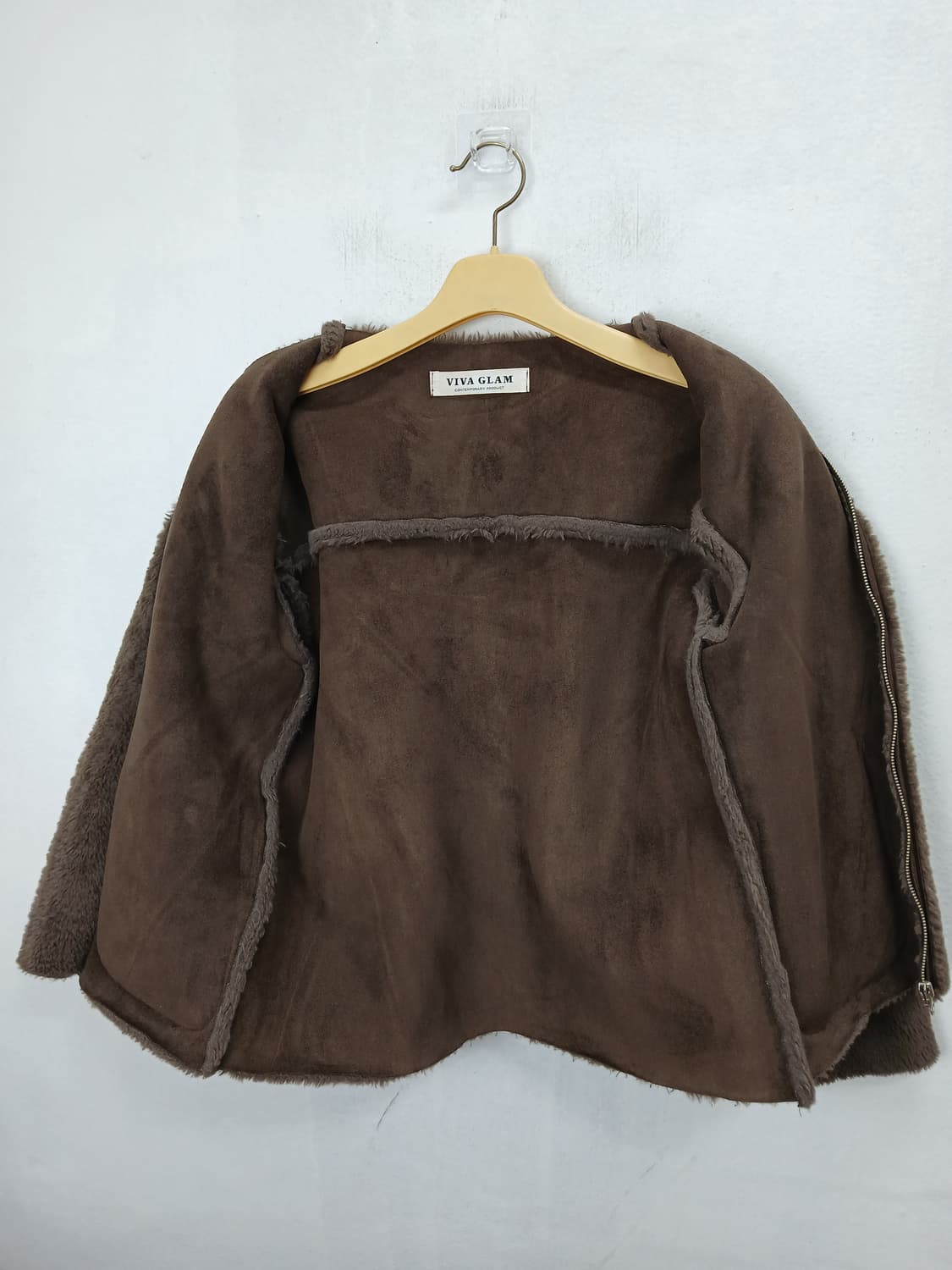 VIVA GLAM 브라운 퍼 자켓 95 M 상품이미지5