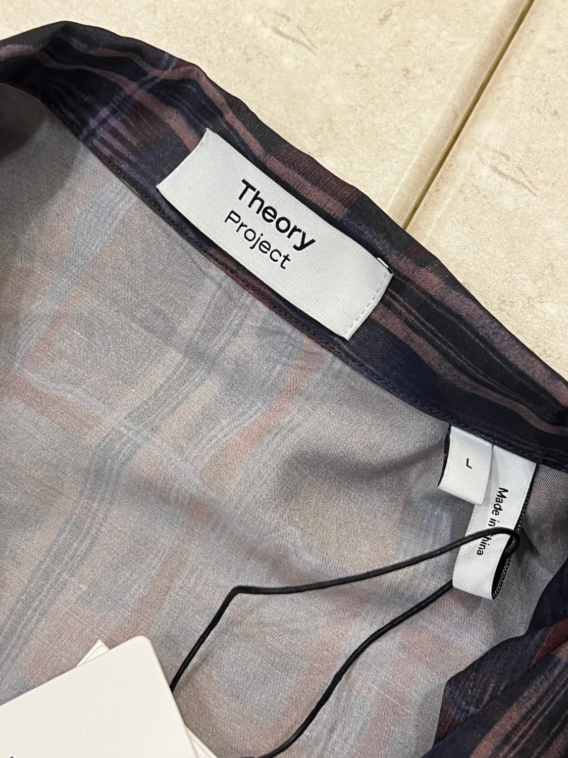 띠어리 프로젝트 라인 체크 셔츠 L 새상품 상품이미지6