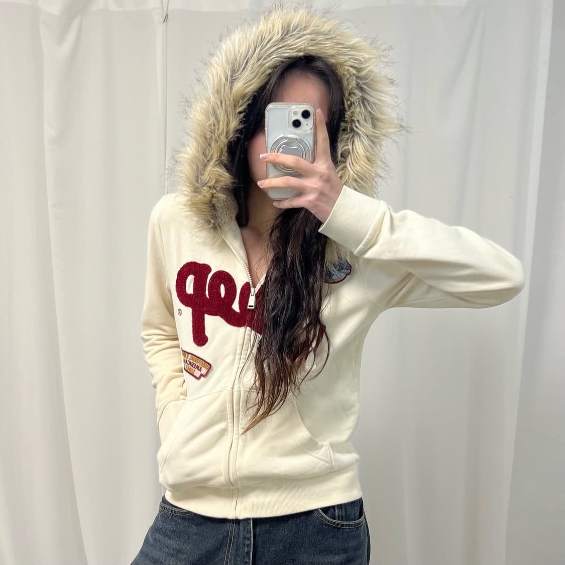 JEEP Ivory Wolf-jaw Hoodie Zip-up 상품이미지1