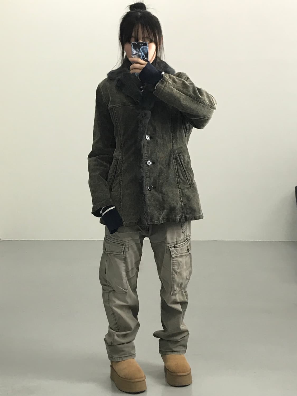 일본빈티지 Freije 퍼 디테일 무스탕 상품이미지2