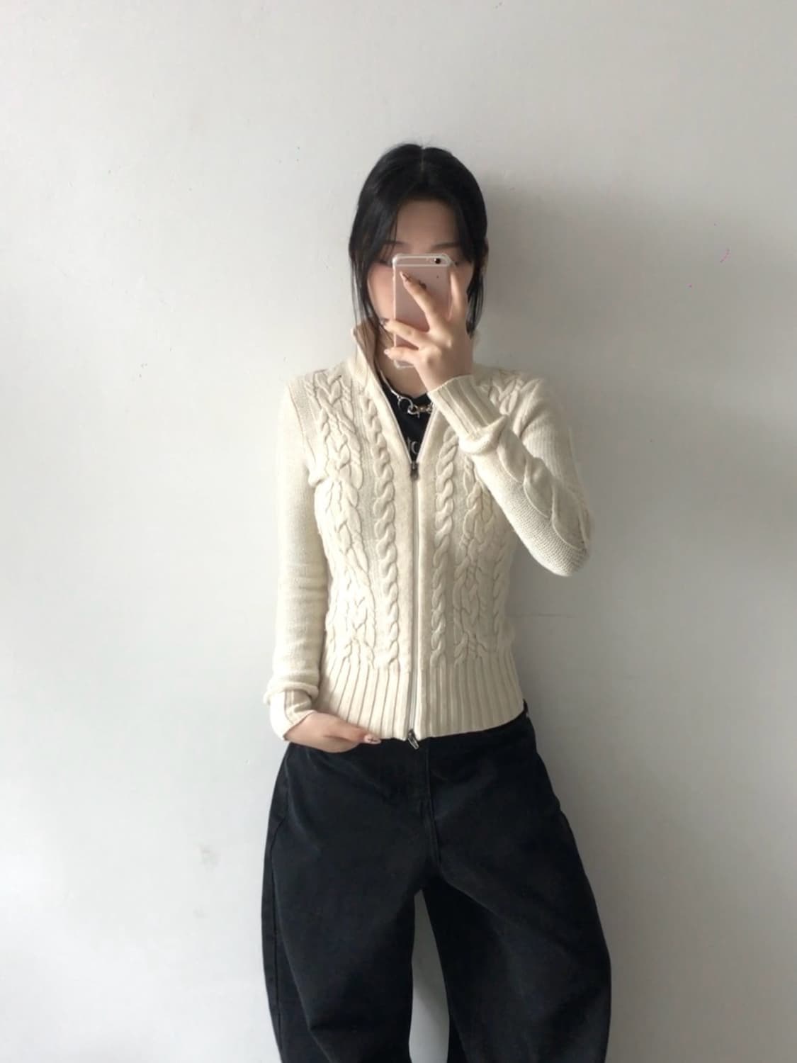 타미힐피거 꽈배기 니트집업 상품이미지1