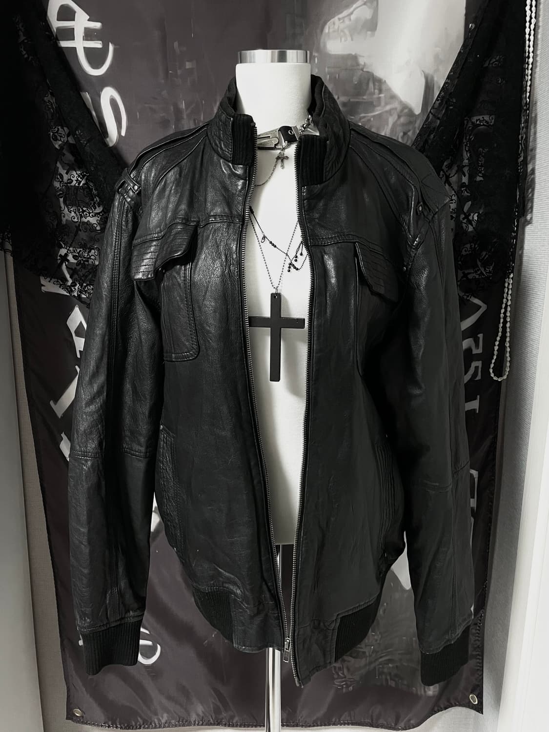 착샷o 리얼레더봄버자켓 천연가죽 에디슬리먼디올릭오웬스st락시크미국빈티지 상품이미지2