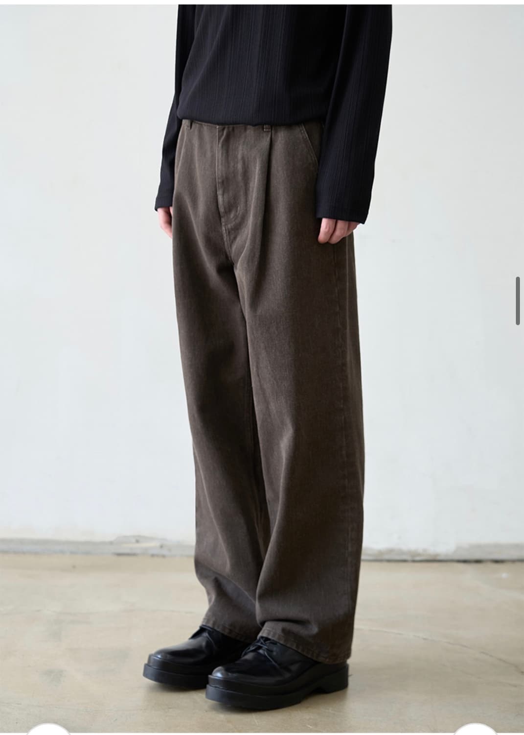 (새상품)(L)드로우핏 와이드 뉴트럴 컬러 데님 [BROWN] 판매 상품이미지4