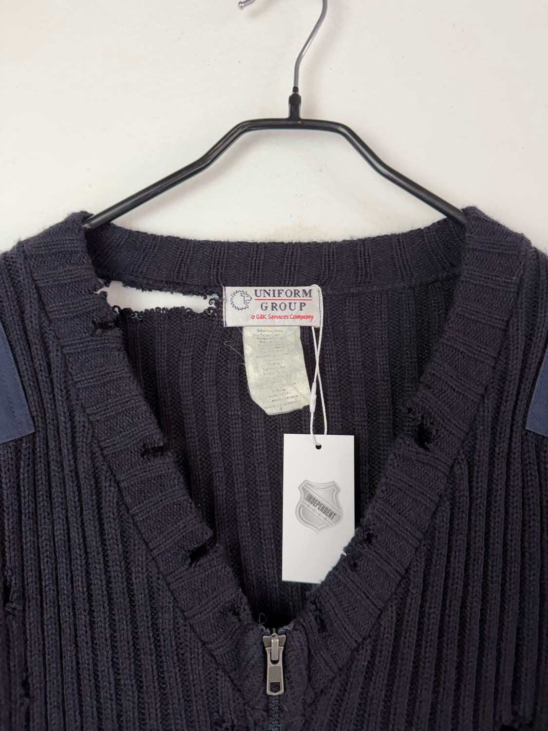 빈티지 디스트레스드 코만도 니트 집업 상품이미지5