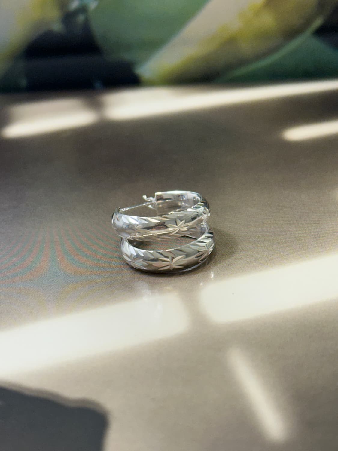 Shine Cut 925silver Hoop Earring✨ 상품이미지3