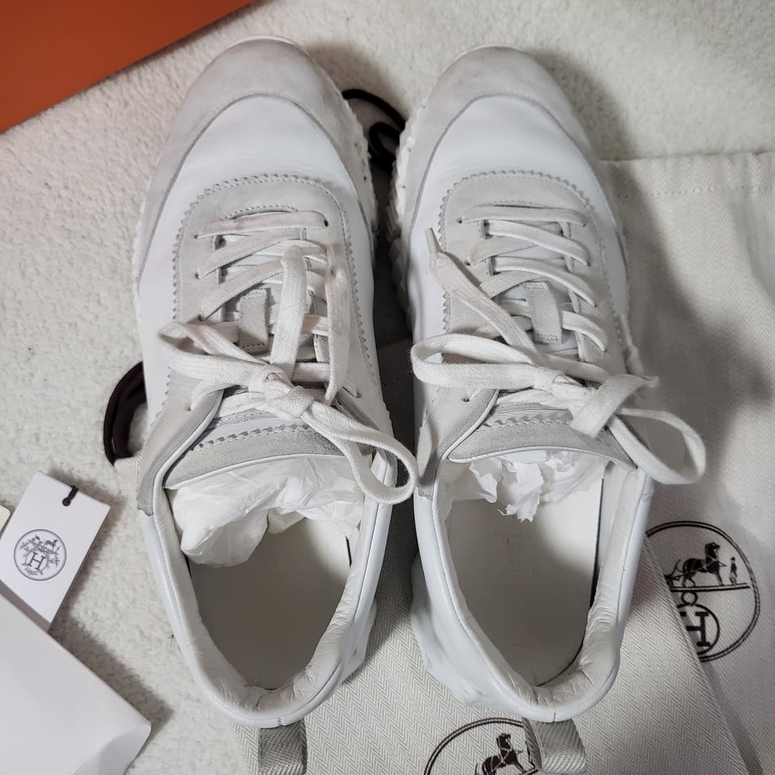 [풀구성] 42.5 / 에르메스 바운싱 스니커즈 블랑  상품이미지6