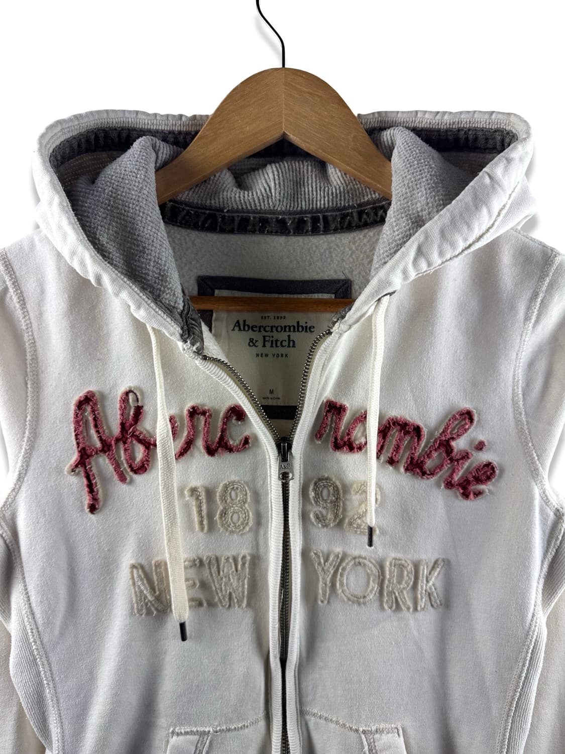 아베크롬비 아이보리 로고 후드집업2202 상품이미지3