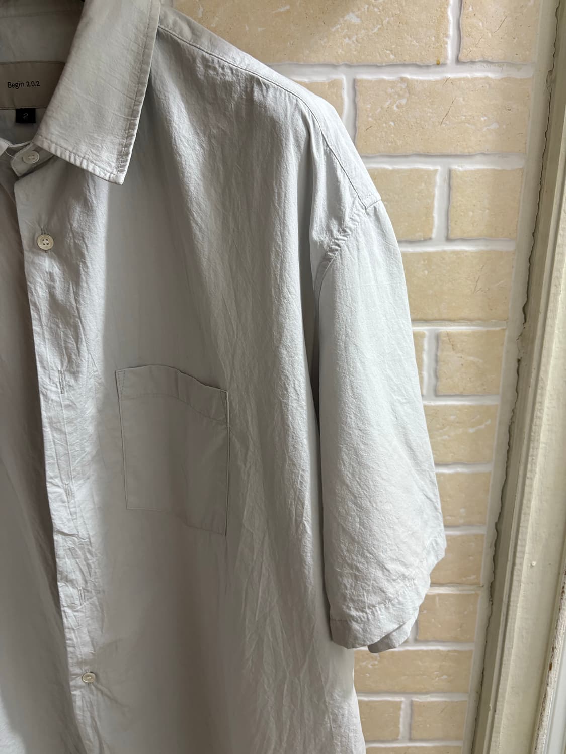 비긴202 크리즈 코튼 반팔셔츠 2사이즈 상품이미지3