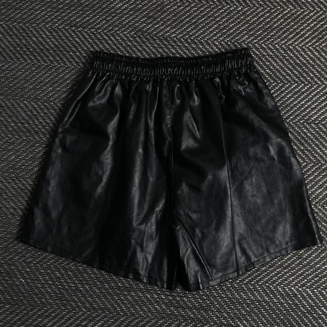 빈티지 우먼스 비건 레더 버뮤다 하프 팬츠o 3659 상품이미지4