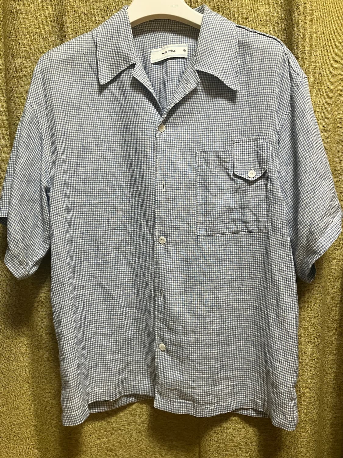 웨이비니스 사이드 라인 오픈 카라 하프 셔츠 오션 블루 1 상품이미지2