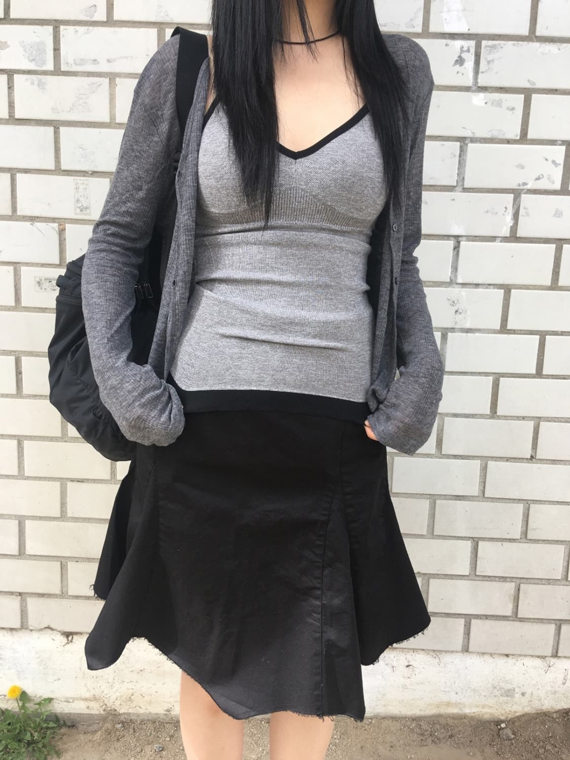 아워캐비넷 calm slim cardigan gray 상품이미지1