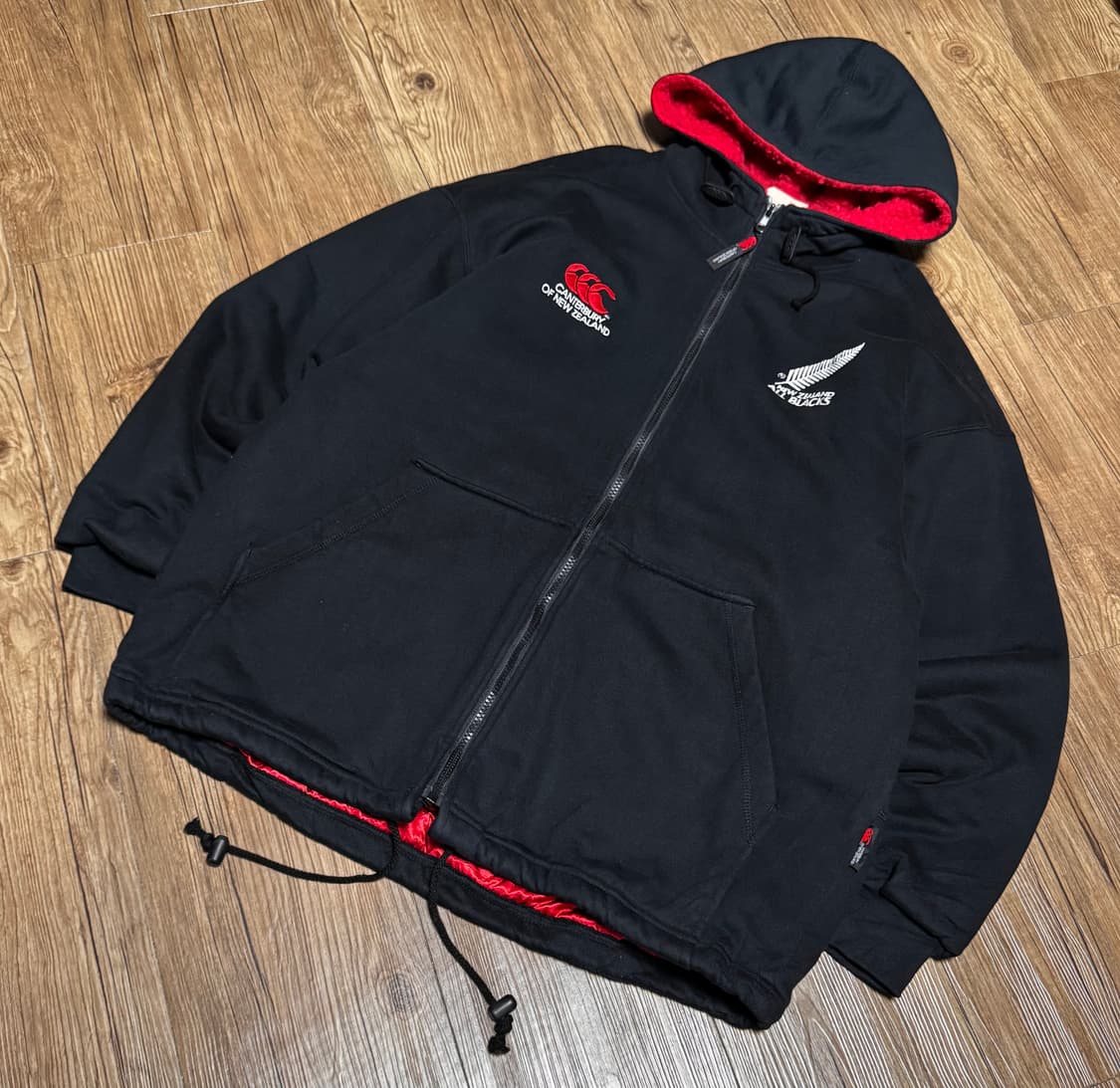 [L] 켄터베리 올 블랙 오버핏 후드집업 자켓 상품이미지1