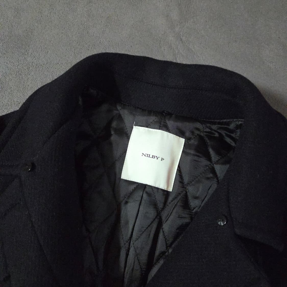 NILBY P 닐바이피 싱글 래글런 발마칸 코트 다크네이비 상품이미지8