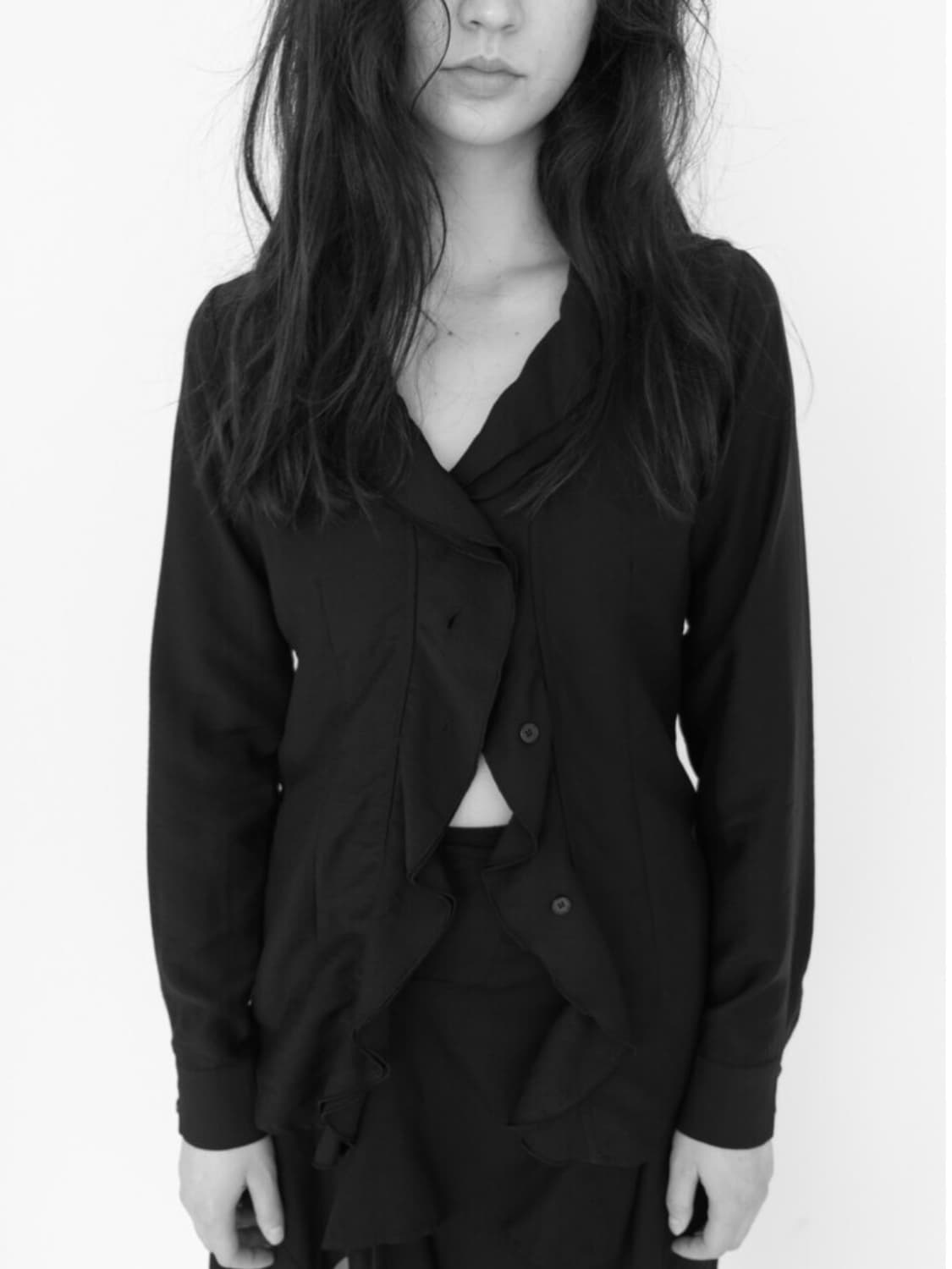 헤브빈 언발란스 랩 스커트 상품이미지3