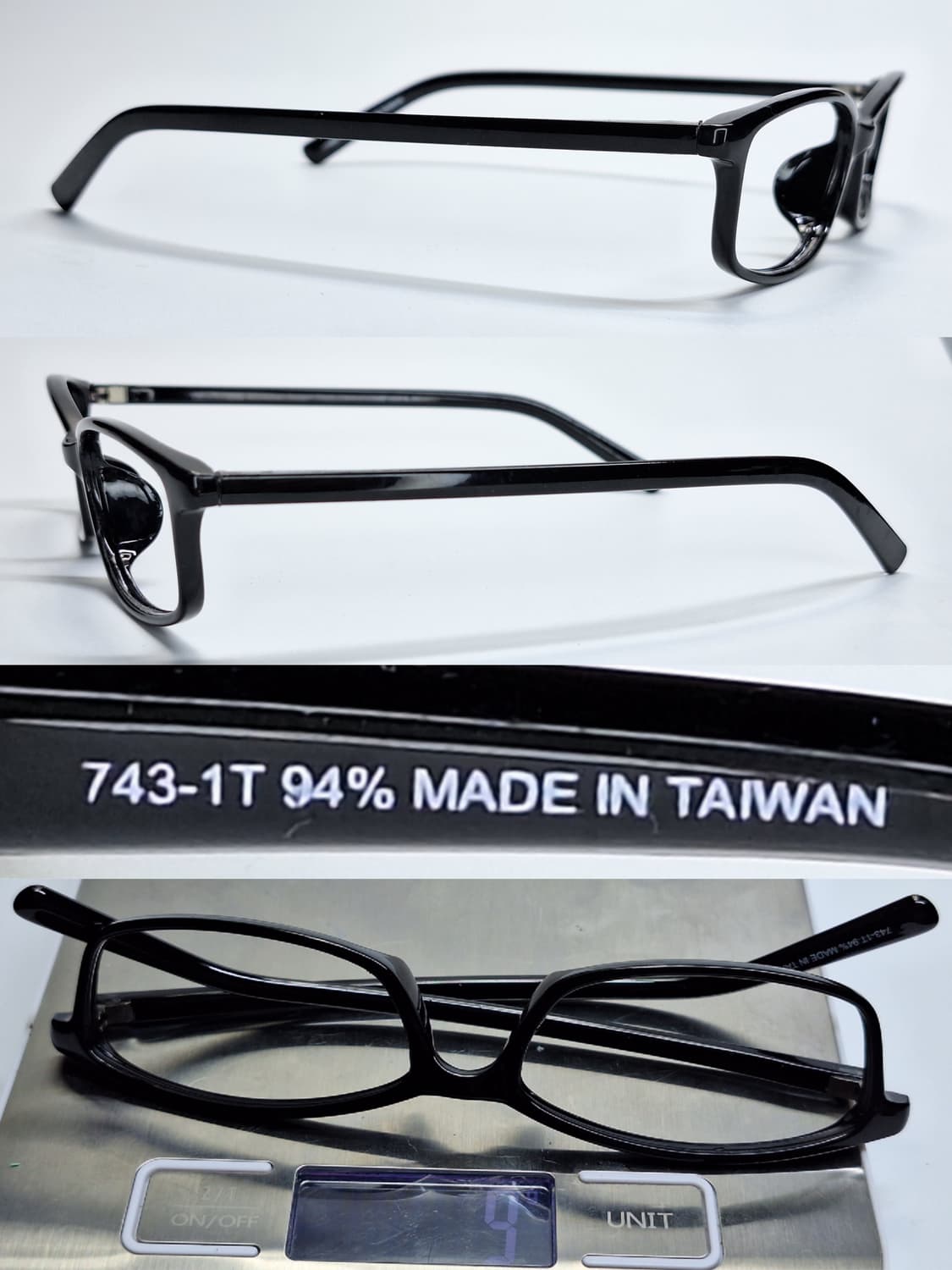 743-1T 94% MADE IN TAIWAN 블랙 슬림 뿔테 안경테 상품이미지9