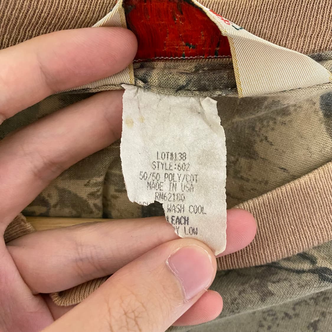 80s 빈티지 리얼트리 카모 롱슬리브 긴팔 티셔츠 USA Made L 상품이미지9