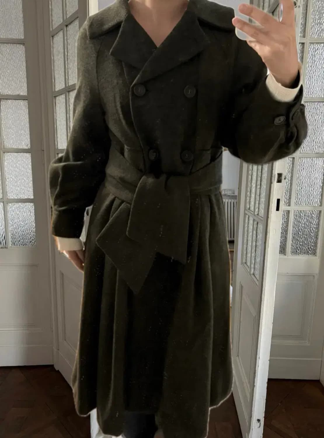 칼 라거펠트 다크 그린 펠트 코트 상품이미지1