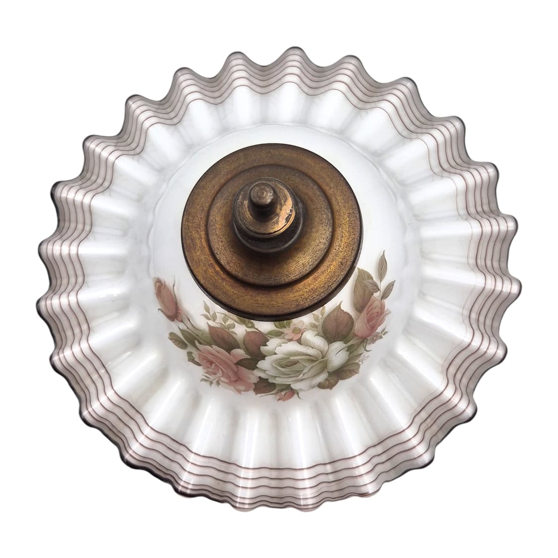 70s 엔틱 밀크글라스 플리츠 우드 스탠드 상품이미지6