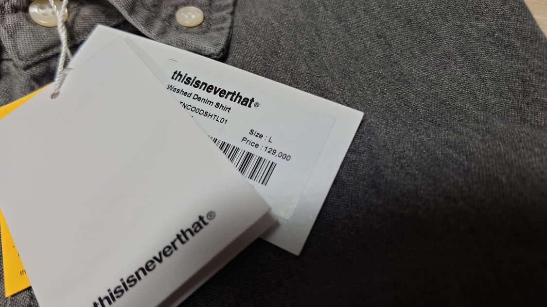 디스이즈네버댓 워시드 데님 셔츠 그레이 L 상품이미지5