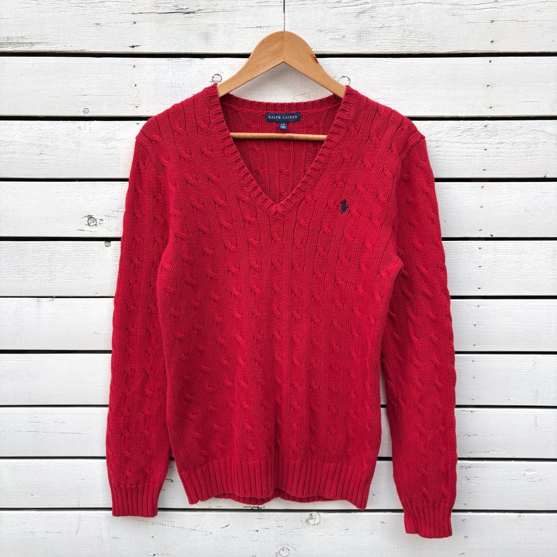 Polo 폴로 케이블 꽈배기 브이넥 니트 상품이미지1