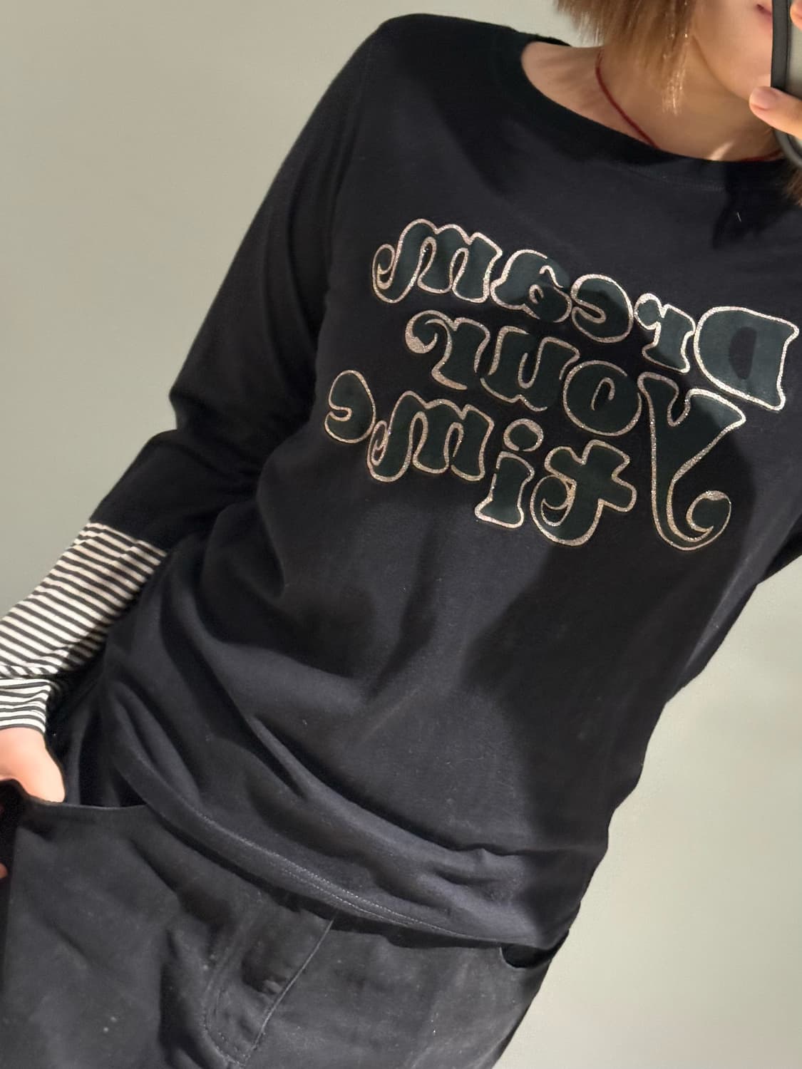 lettering detail stripe point top 상품이미지3