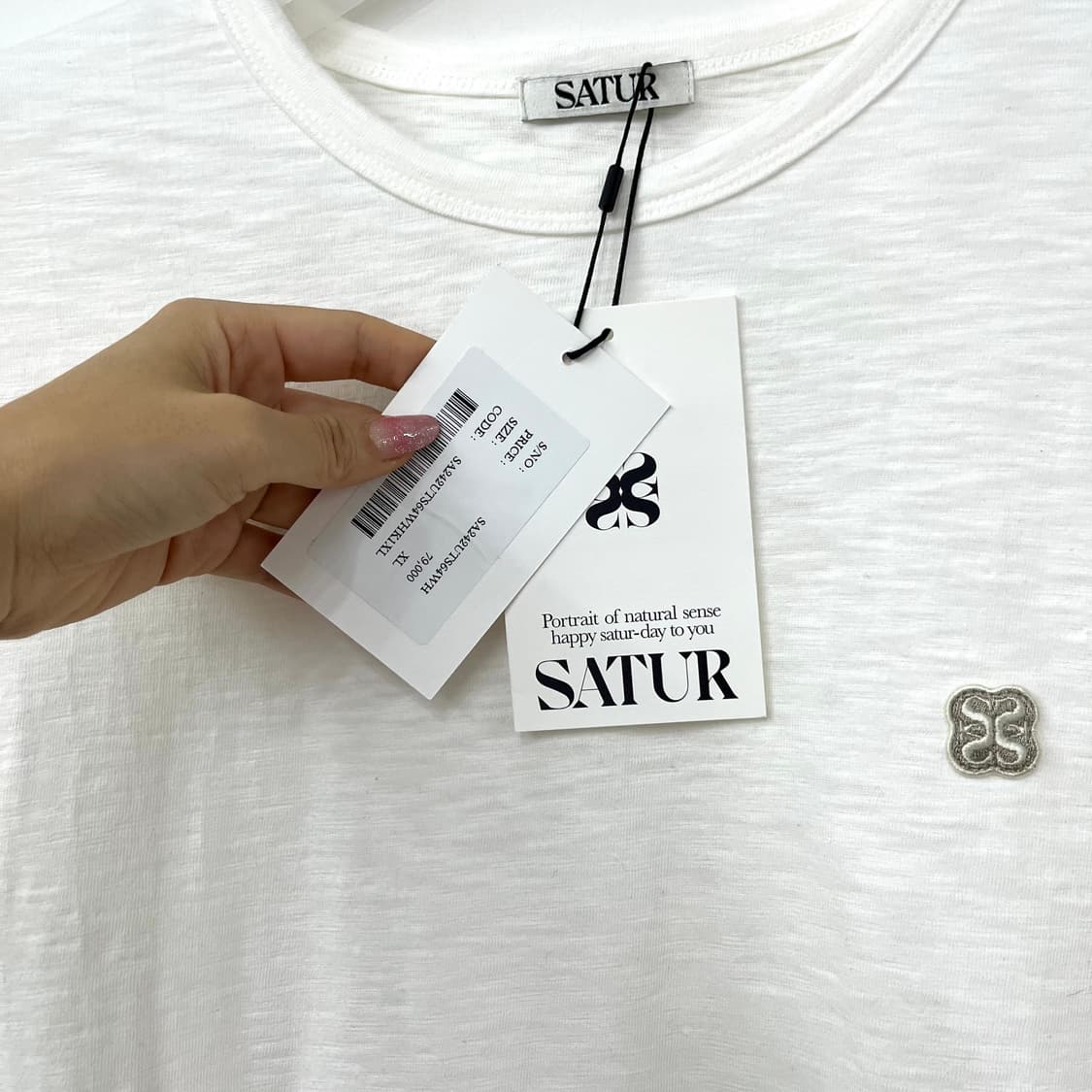 (새상품) SATUR 세터 슬라브 오가닉 화이트 반팔티 상품이미지6