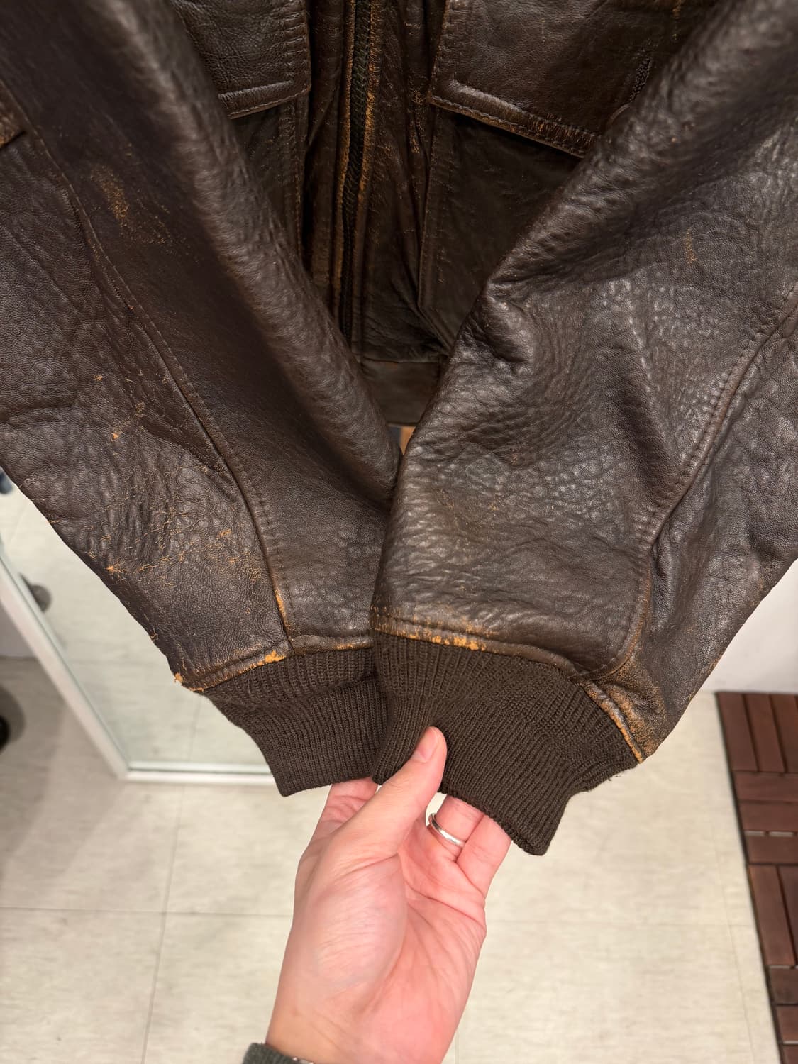 Avirex 아비렉스 미해군 G-1 레더 자켓 상품이미지3