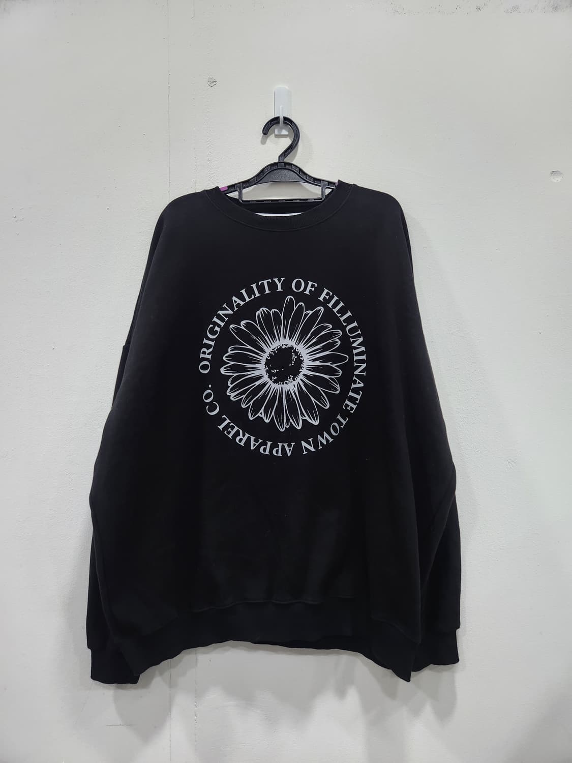 필루미네이트 플라워 프린팅 맨투맨 티셔츠 남성 100사이즈 오버핏 상품이미지1