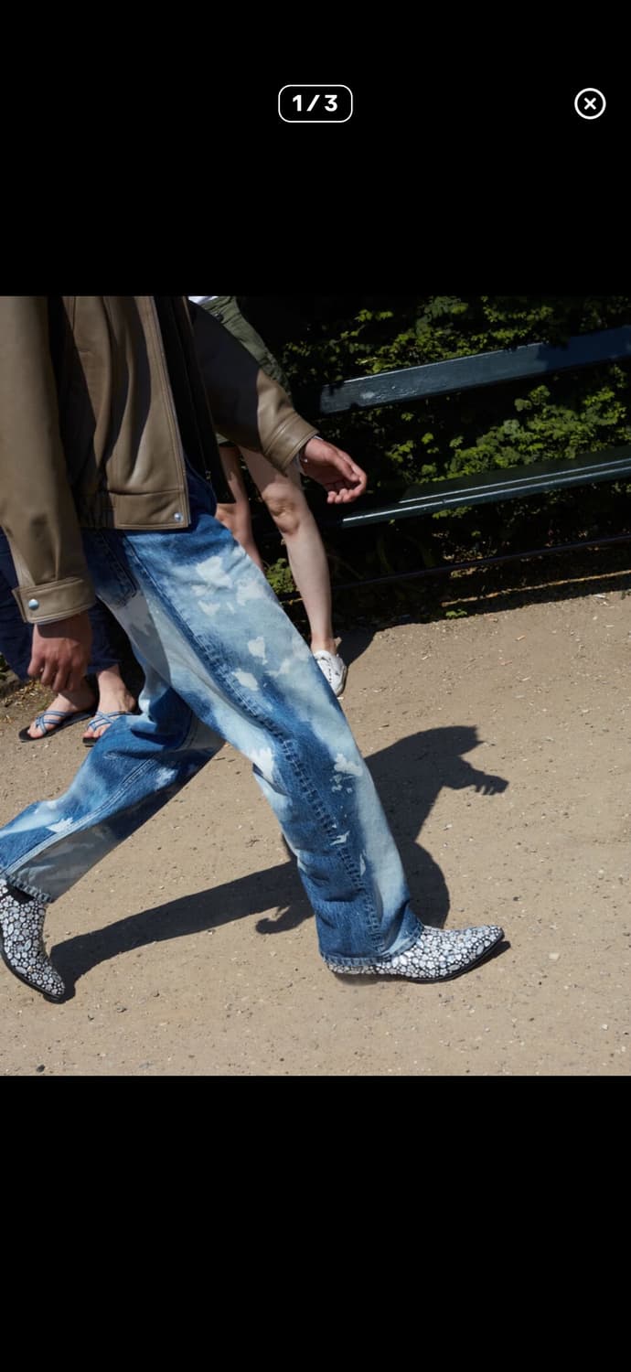 [32 x32] sunflower loose denim bleached 상품이미지1