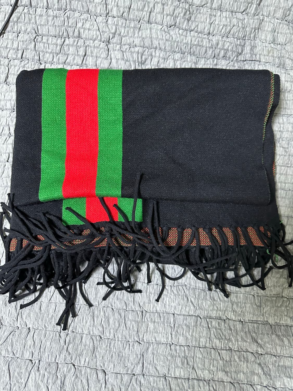 구찌 GG 로고 블랙 브라운 머플러 상품이미지6