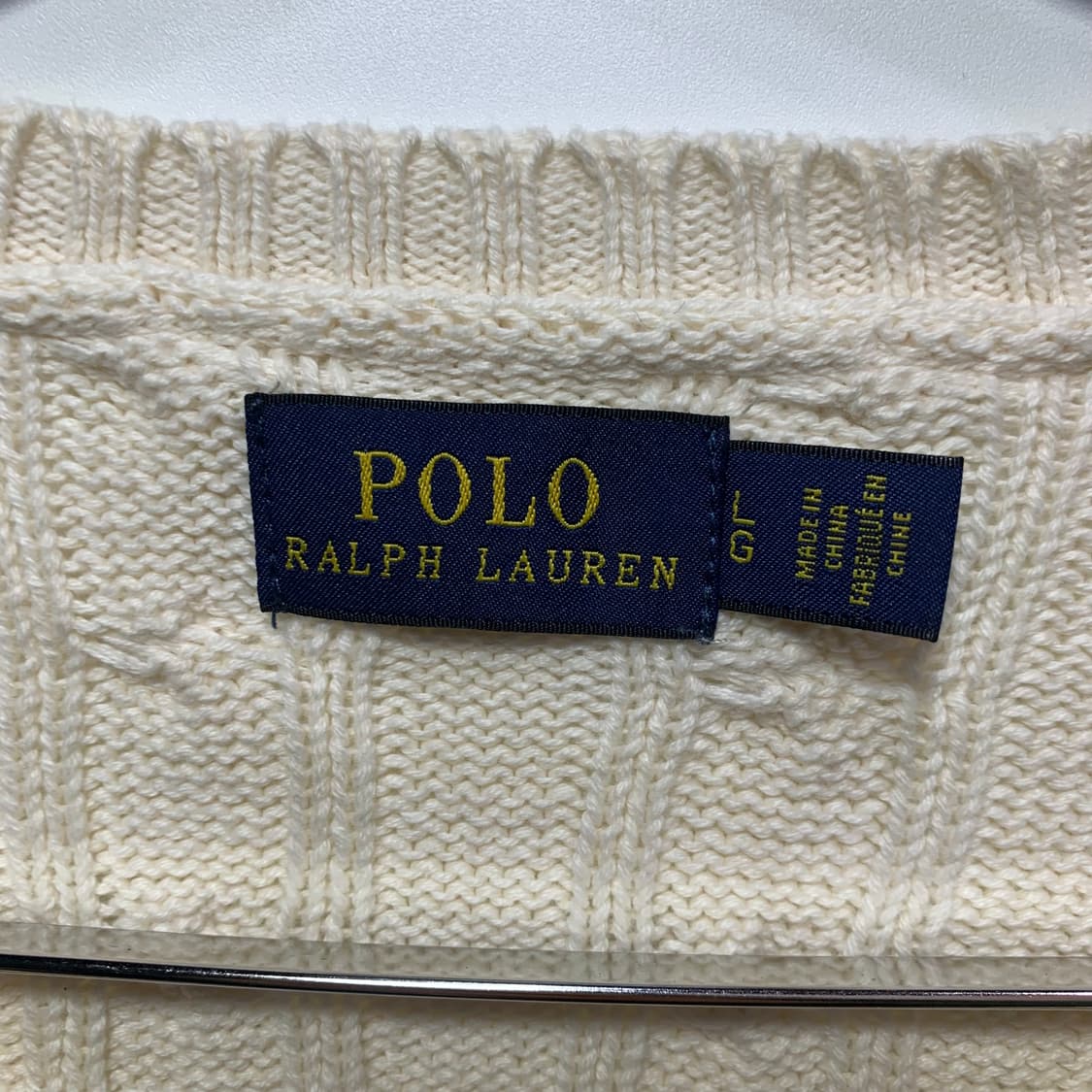 폴로 화이트 케이블 니트 상품이미지3