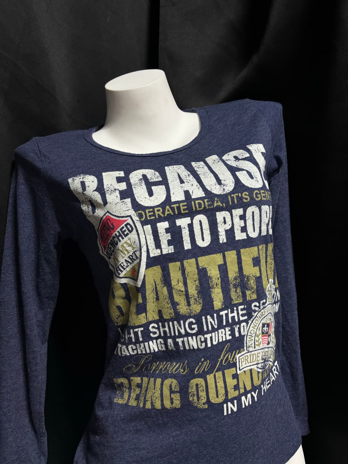 “Unknown” Y2K Print Navy Sleeve 상품이미지8