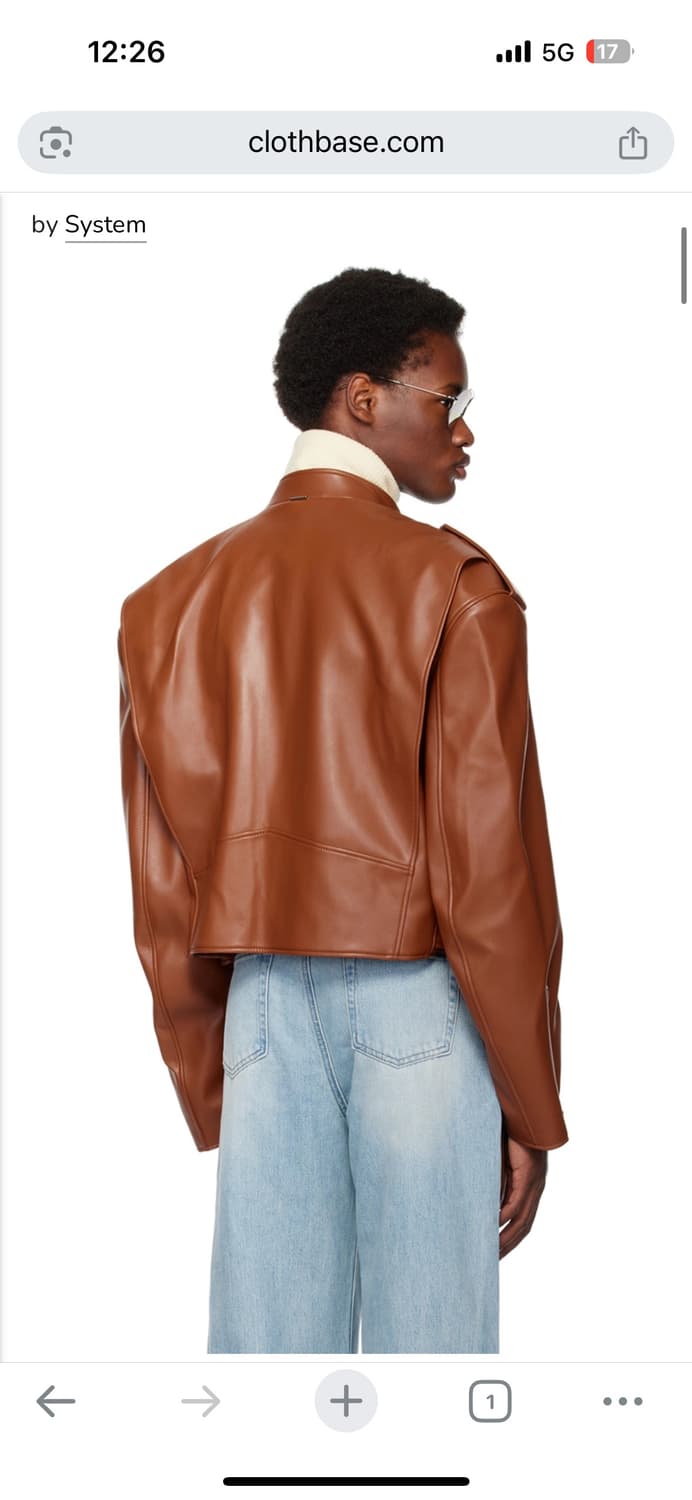 시스템 System Brown Cropped 레더 자켓 상품이미지8