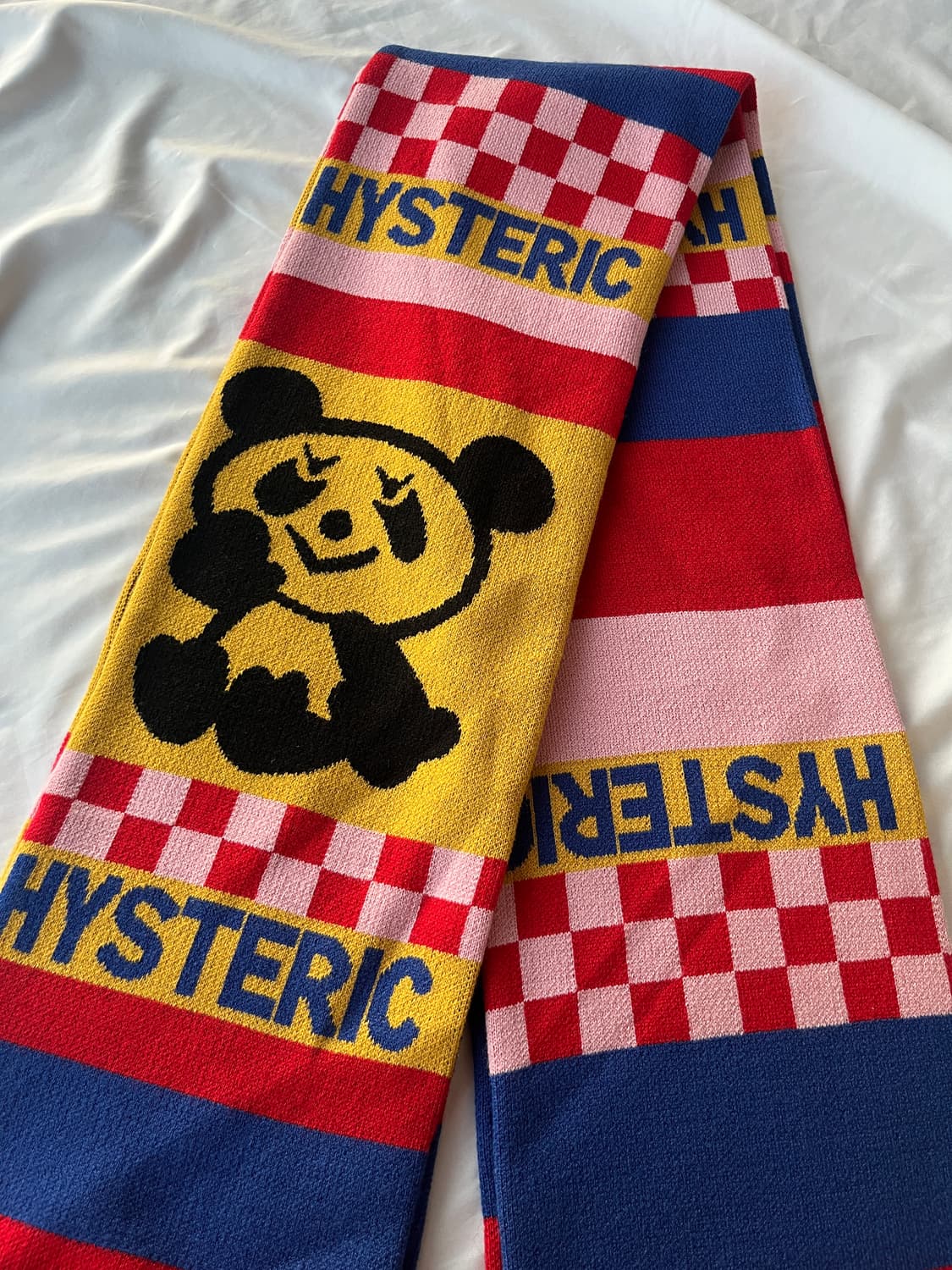 히스테릭 글래머 아카이브 팬더 체커보드 니트 짜임 목도리 머플러 상품이미지2