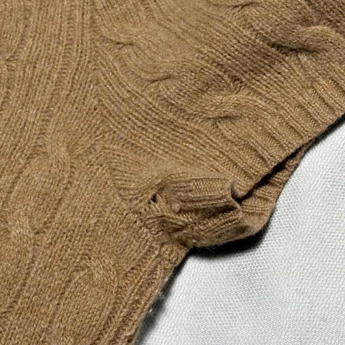 L 폴로랄프로렌 여성용 캐시미어 케이블 반팔 니트 상품이미지8