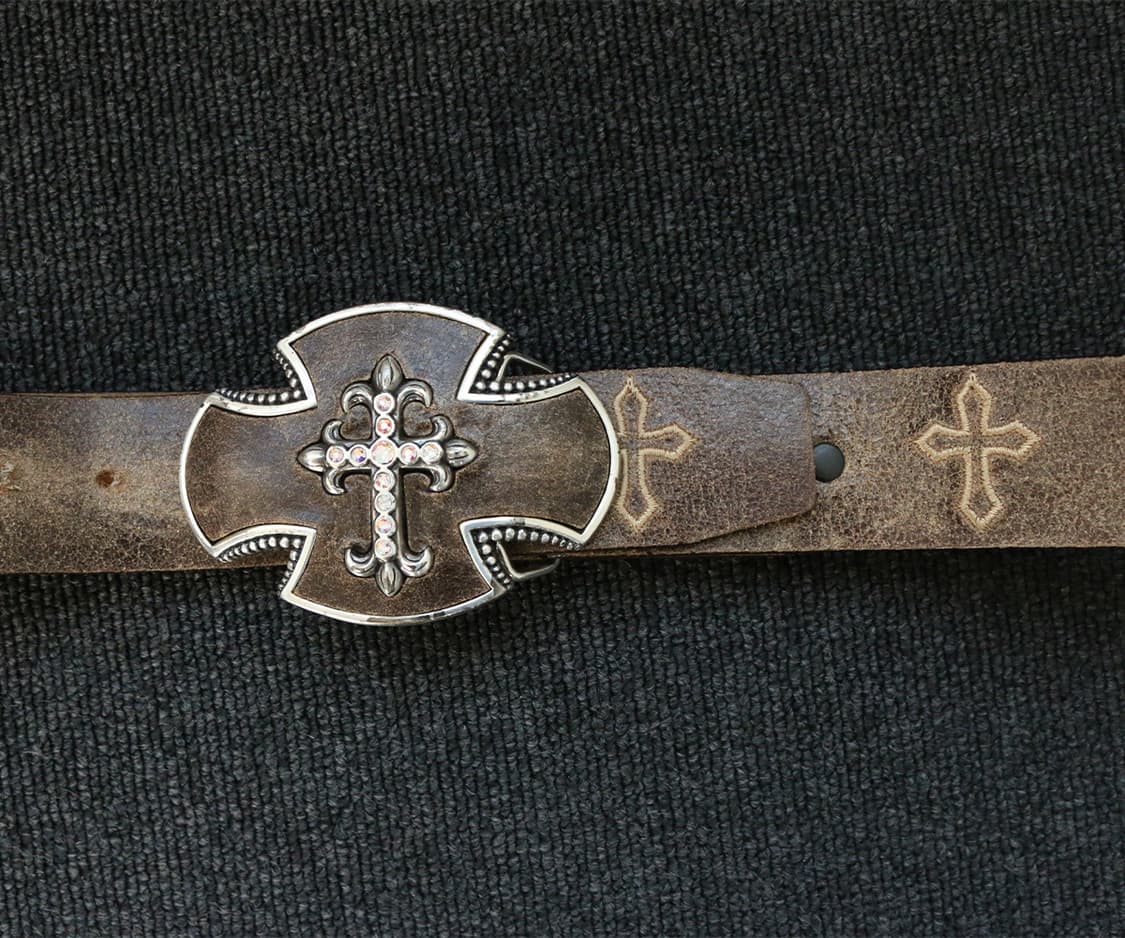 저스틴 크로스 레더 벨트 상품이미지5