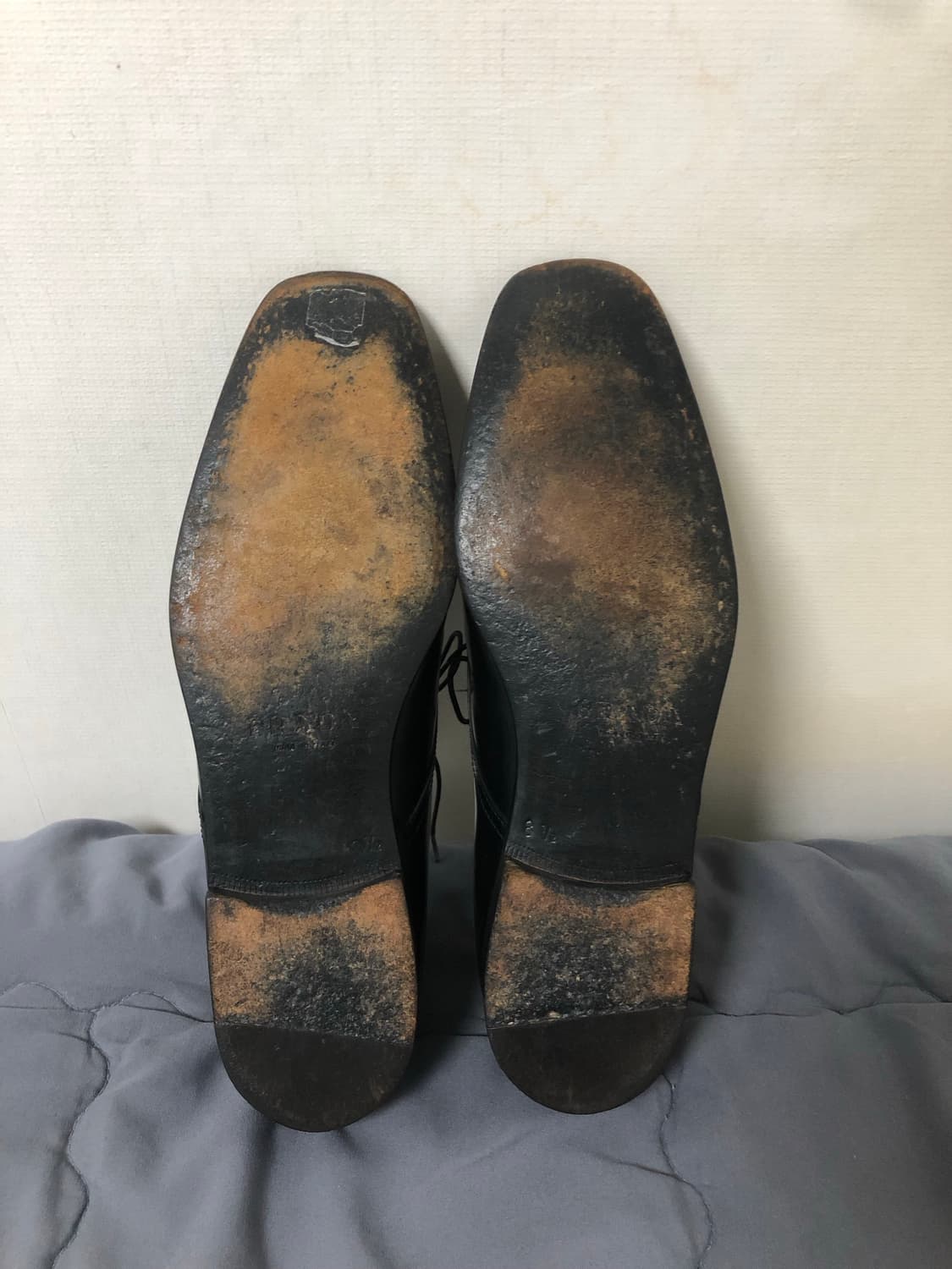 빈티지 프라다 브러쉬드 플랫 스퀘어토 더비슈즈 8.5 상품이미지6