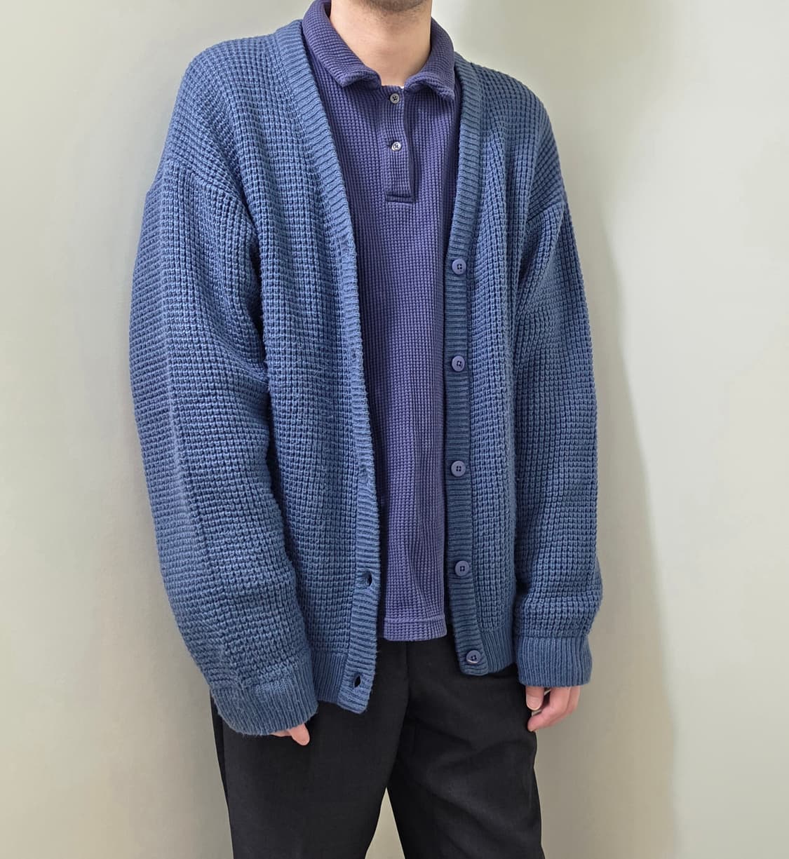 SKOOKUM SHIPS 파스텔 블루 짜임 카디건 상품이미지2