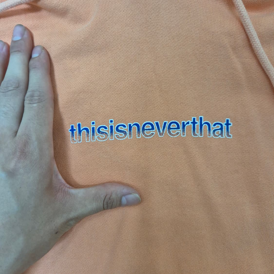 디스이즈네버댓 스몰 나염 로고 코튼 오버핏 후드티 상품이미지4